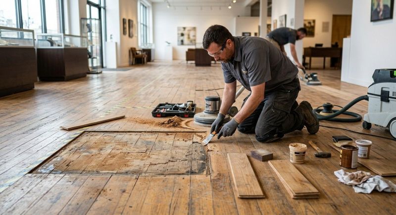 Our team working on Wood Floor Service projects in Weatherford, TX