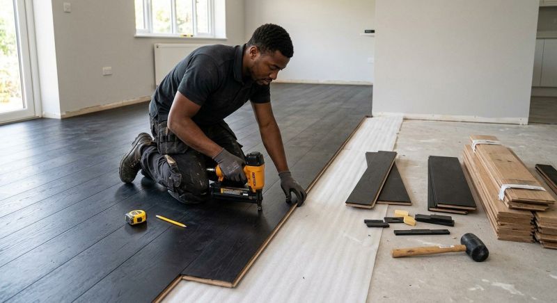 Dark Wood Floor Installation in Weatherford, TX