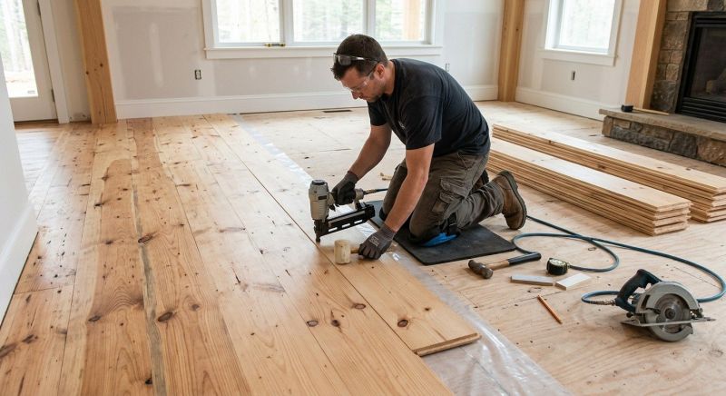 Pine Floor Installation in Weatherford, TX