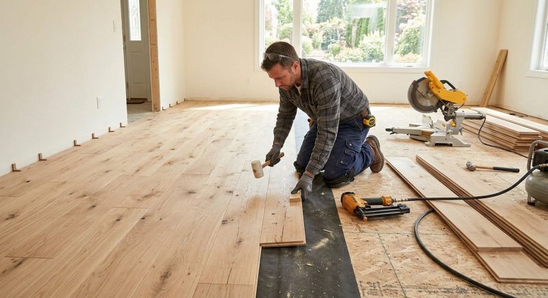 White Oak Floor Installation in Weatherford, TX